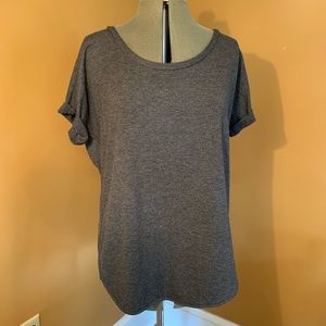 Grey Rounded Hem T-shirt